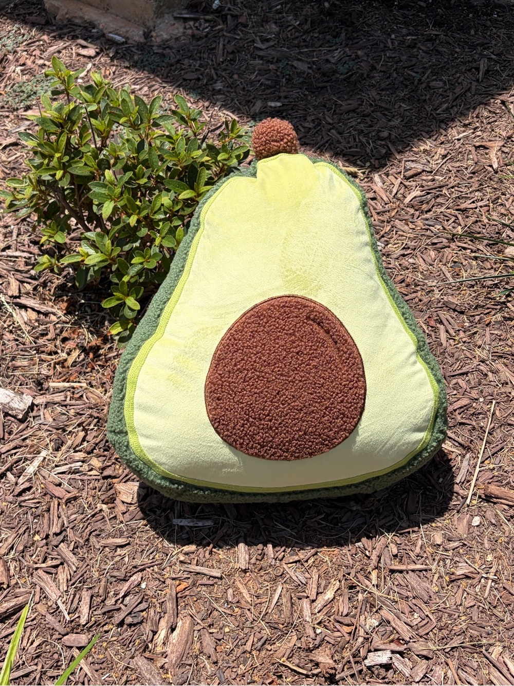 Plush Avocado Pillow Cushion - Green Brown